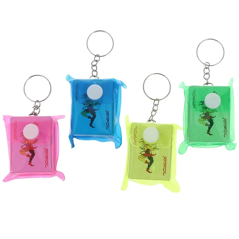 Mini cartes à jouer portables, porte-clés de Poker, petit jeu de société, 4x3cm, jeu de couleur aléatoire, cadeau créatif pour enfant