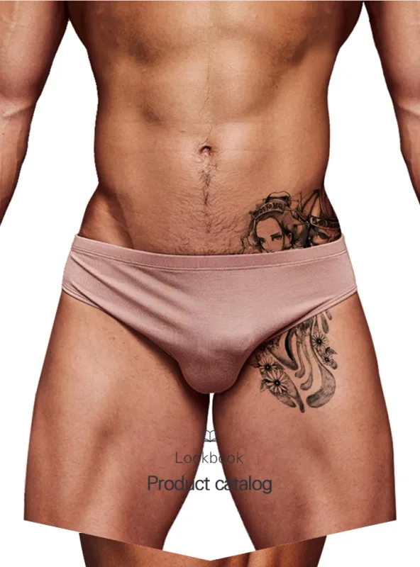Herren-Slip aus Modal, ultradünn, nacktes Gefühl, niedrige Leibhöhe, hochelastisch, atmungsaktiv, 3D-Konvexbeutel-Unterwäsche