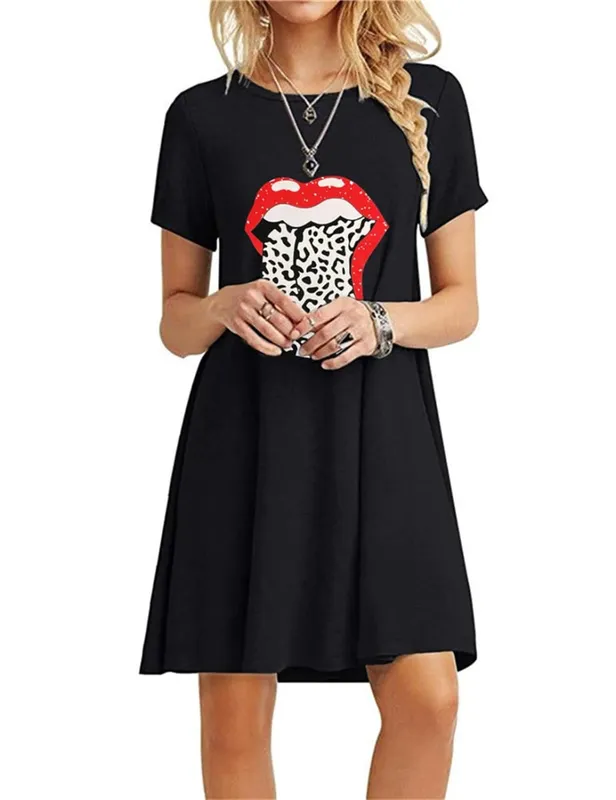 Leopard Muster Frauen 3D Druck Mode Kleider Kurzarm Sommer Lose Beiläufige Kurze Kleid Streetwear Damen Mini Kleid — image 7