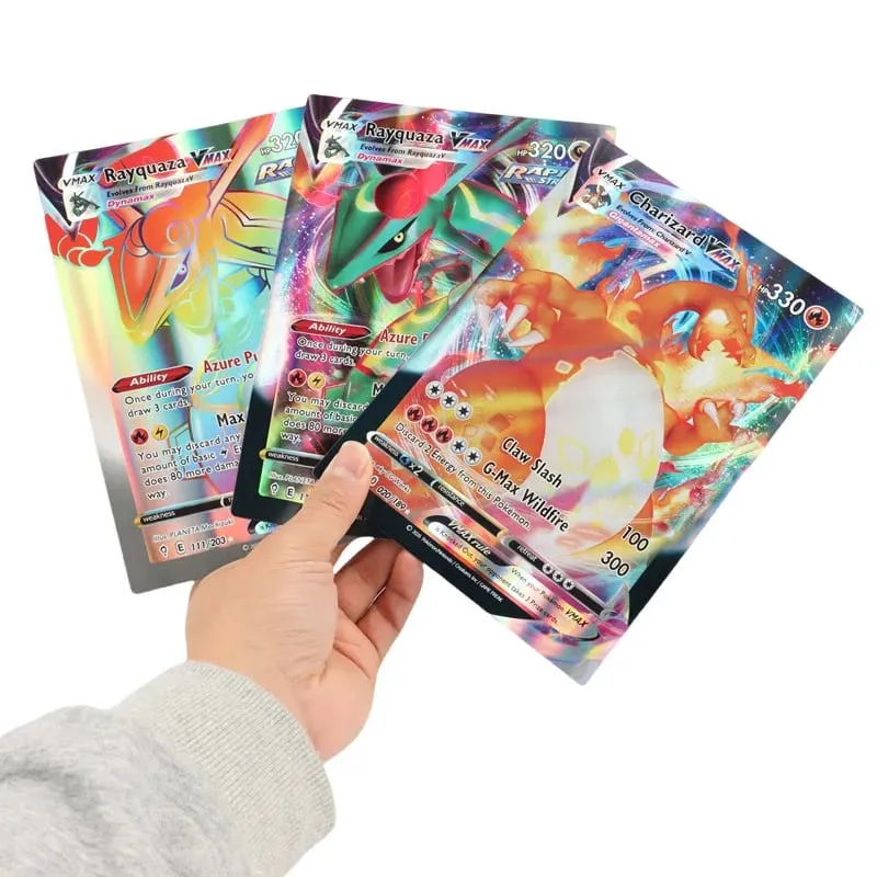 30Pcs Oversized Pokemon Cards Jumbo Letters Cards MEGA Vmax Vstar GX Arceus Pikachu Charizard Super Shiny Rare Card Birthday Gif — image 4