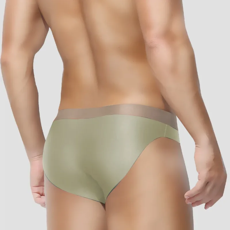 Sous-vêtements sans couture en soie glacée pour hommes, shorts triangulaires de poinçonnage 3D, sous-vêtements fins d'été, shorts de sport pour garçons