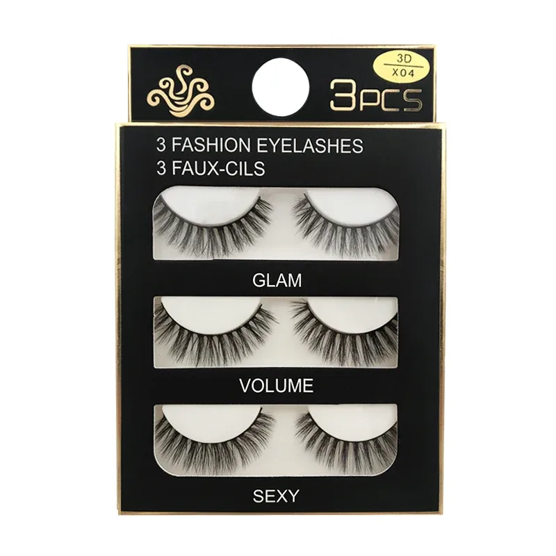 Faux Cils 3 paires de Faux Cils naturels longs en vison 3D, doux, moelleux, vaporeux, faits à la main, outils de maquillage pour les yeux, Maquiagem — image 17