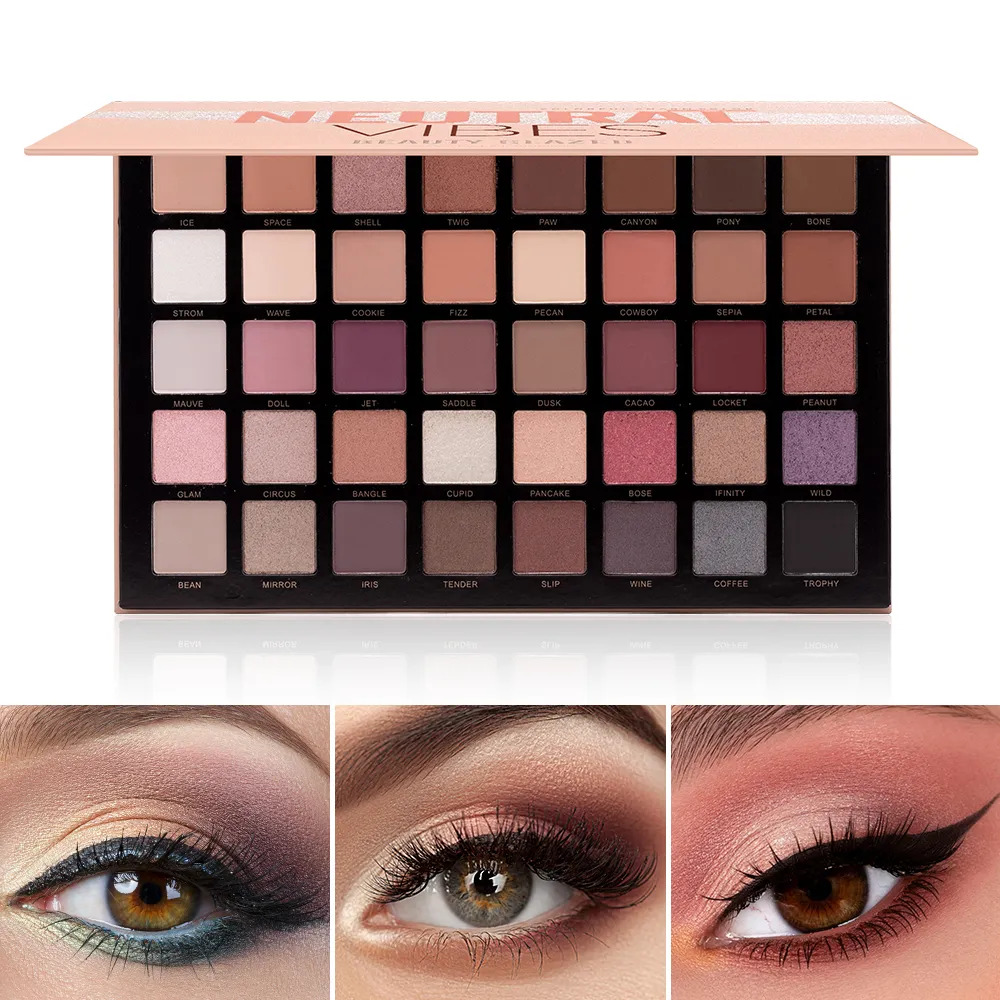 Matte 40 สีไฮไลท์ Shimmer Eye Shadow เครื่องสำอางค์ Palette Glitter Eyeshadow Palette