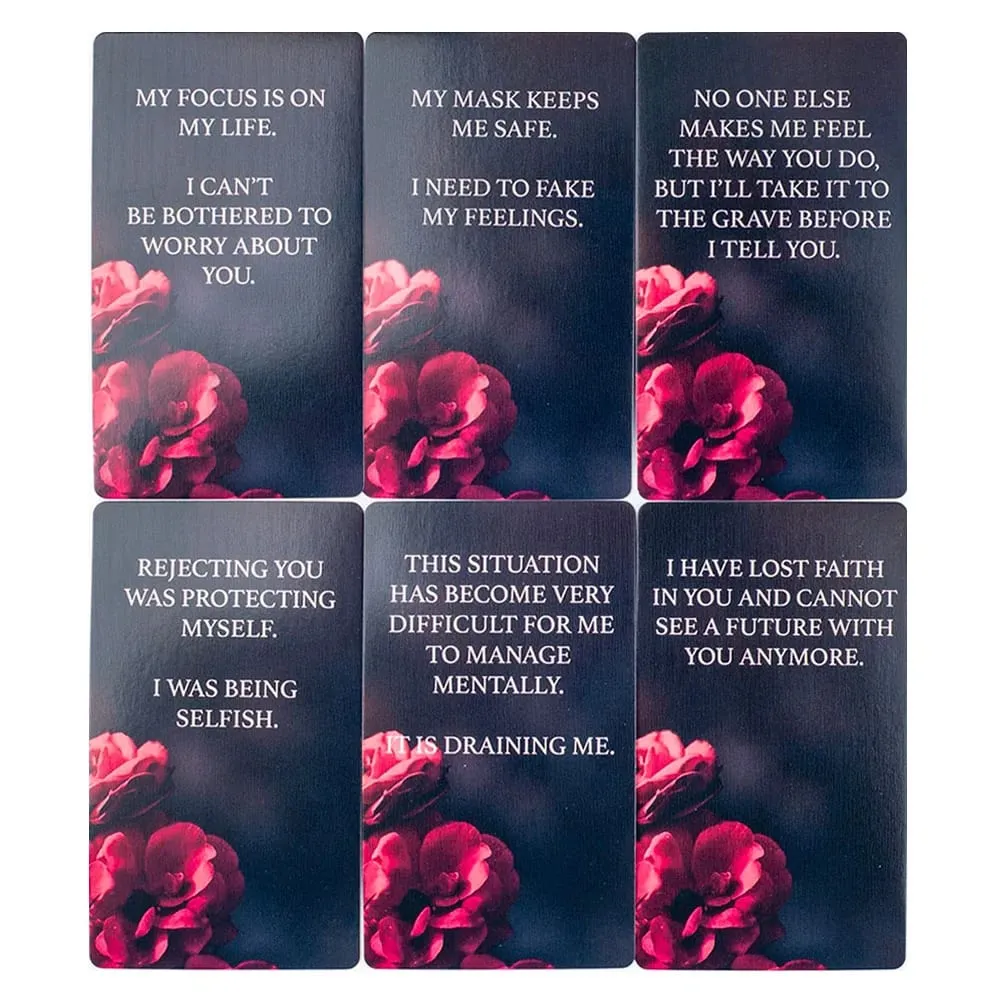 Dark Confession Twin Flame 오라클 카드 50Pcs 자기 성찰 및 지침을 위한 사랑 키워드 및 메시지 데크 — image 6