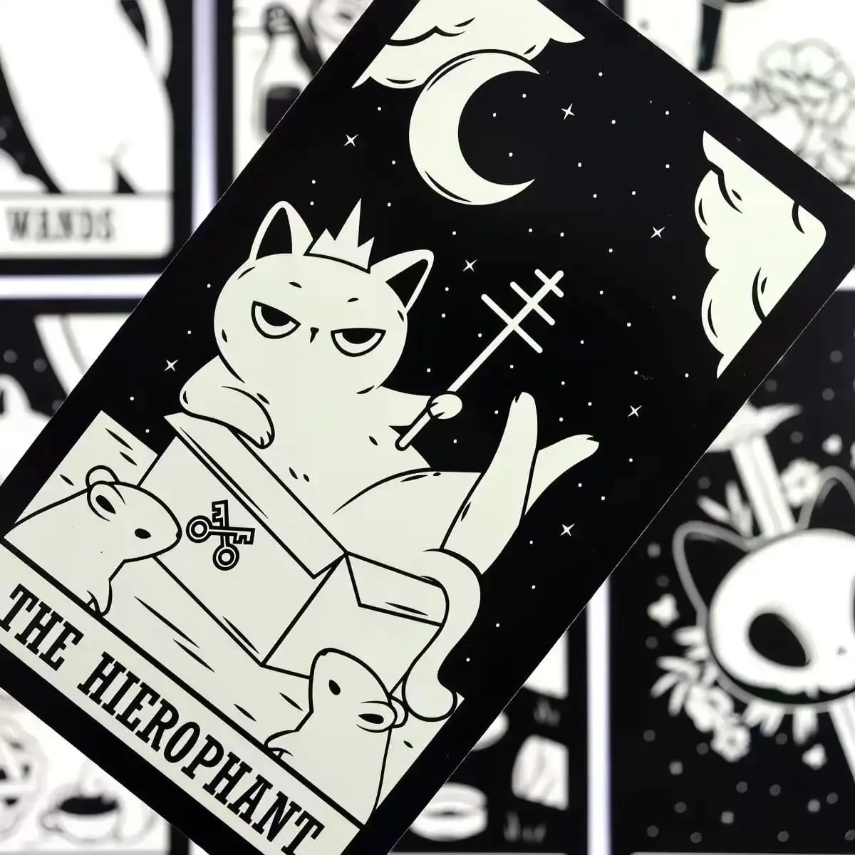 ลูกแมวไพ่ทาโรต์ 78PCS Black Cat Deck Oracle Divinationเวทมนตร์สัตว์น่ารักTarotสำหรับผู้เริ่มต้นจิตวิญญาณเกมกระดานGif — image 3