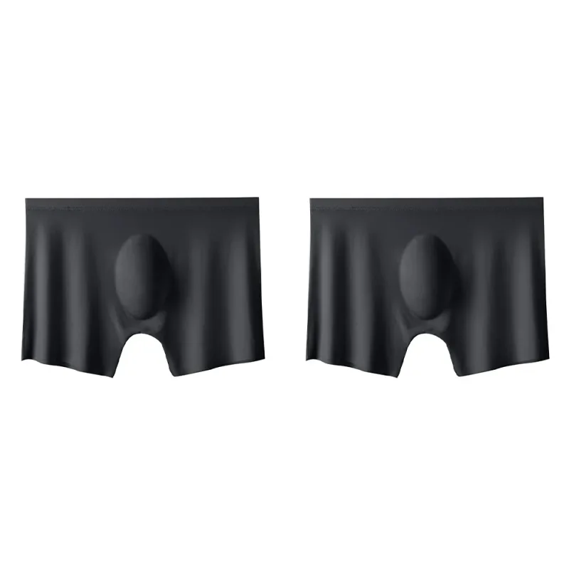 2Pc Men's Panties Ice Silk Underwear Men Underpants Boxers Seamless Man Ultra-thin Cool Breathable Boxer Shorts Male Boxershorts