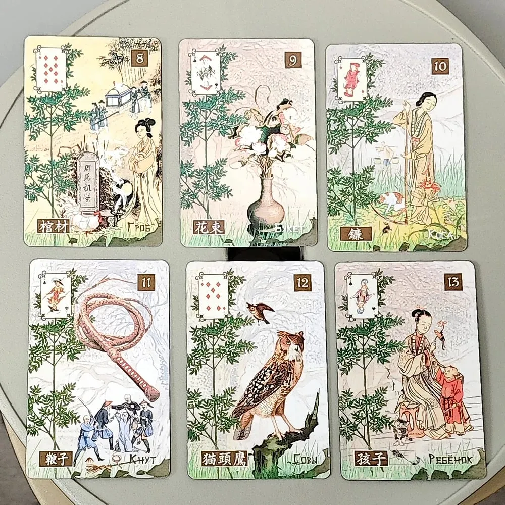Chinese Lenormand Deck 9*6cm - 37 Pcs Lenormand Cards In Russian and Chinese Language — image 4