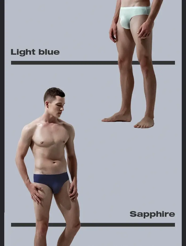 3PC Herrenunterwäsche aus Eisseide, Sommer atmungsaktiv, schnell trocknend, nahtlose Shorts, transparent, ultradünn, personalisierbar — image 23