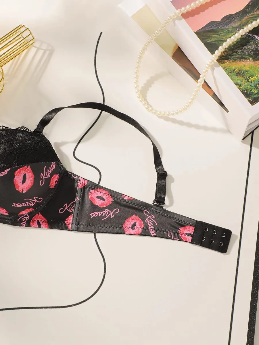 女性の高品質プリントパッチワークレースセクシーなランジェリーセットプッシュアップアンダーブラジャーとパンティセット女性のためのコンフォートフィット S-XL — image 4