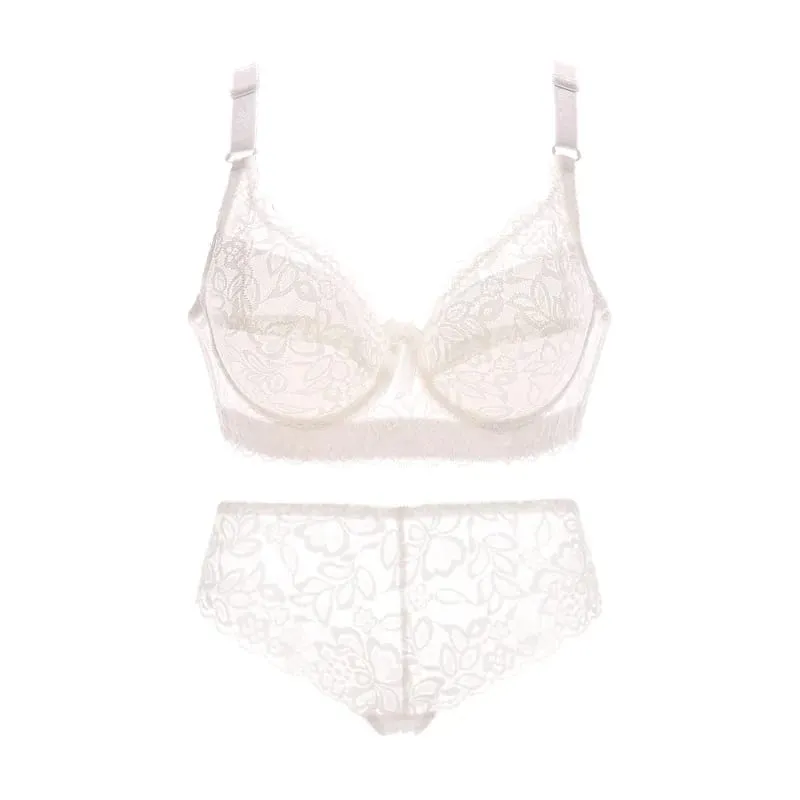 Sexy Bras Set Lace Panty Thin Brief Plus Size Women's Bralette Set Push Up Brassiere Girl Top BH Lingerie Intimates BCD 42 44 46 — image 10