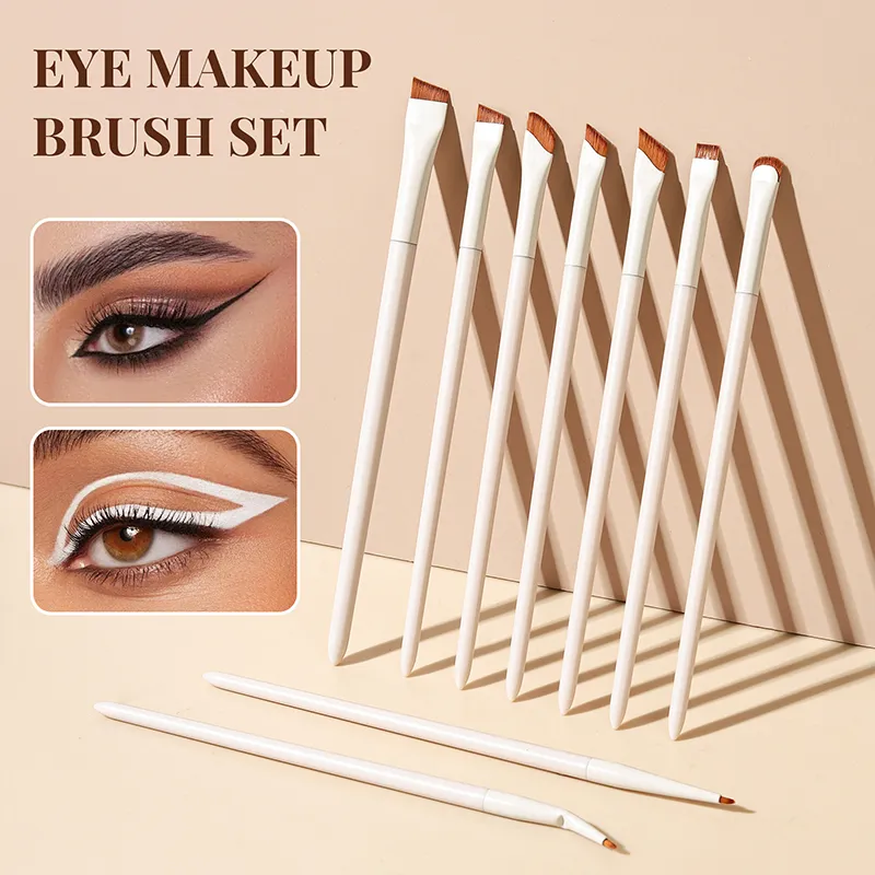 1/3/7/9-teiliges weißes Upgrade-Blade-Eyeliner-Pinsel-Augen-Make-up-Pinsel-Set, ultradünn, feiner Winkel, flacher Augenbrauen-Pinsel für präzise Details — image 1