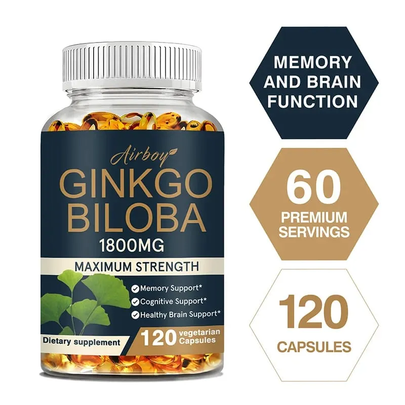 Ginkgo Biloba Capsules - Boost Brain Improve Memory and Cognitive Abilities Improve Blood Circulation — image 1