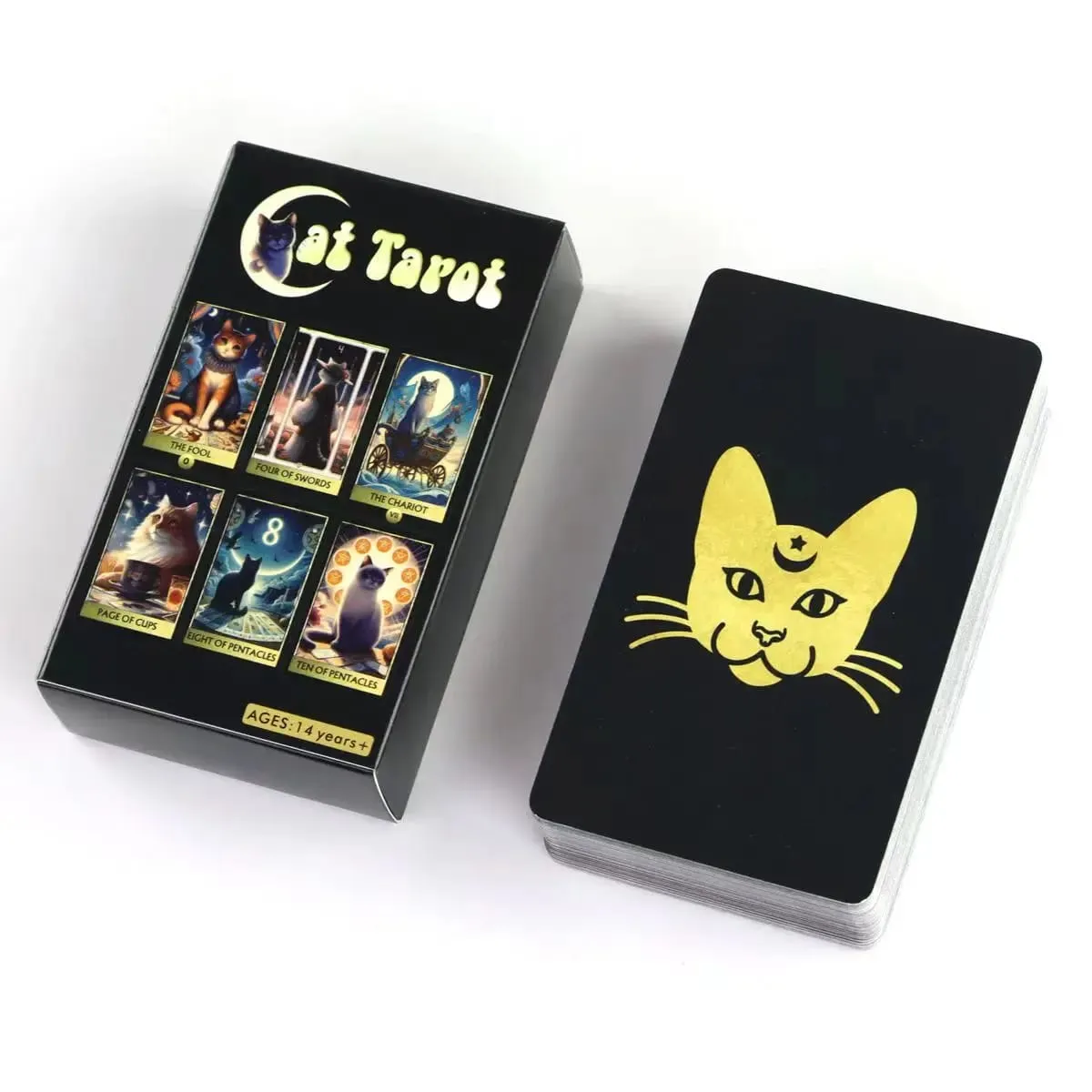 Nouveau jeu de cartes Tarot chat A 78, Version anglaise, jeux de société, soins personnels pour les lectures de Tarot, jeu vibrant et facile, jeu de divination, jouet — image 6