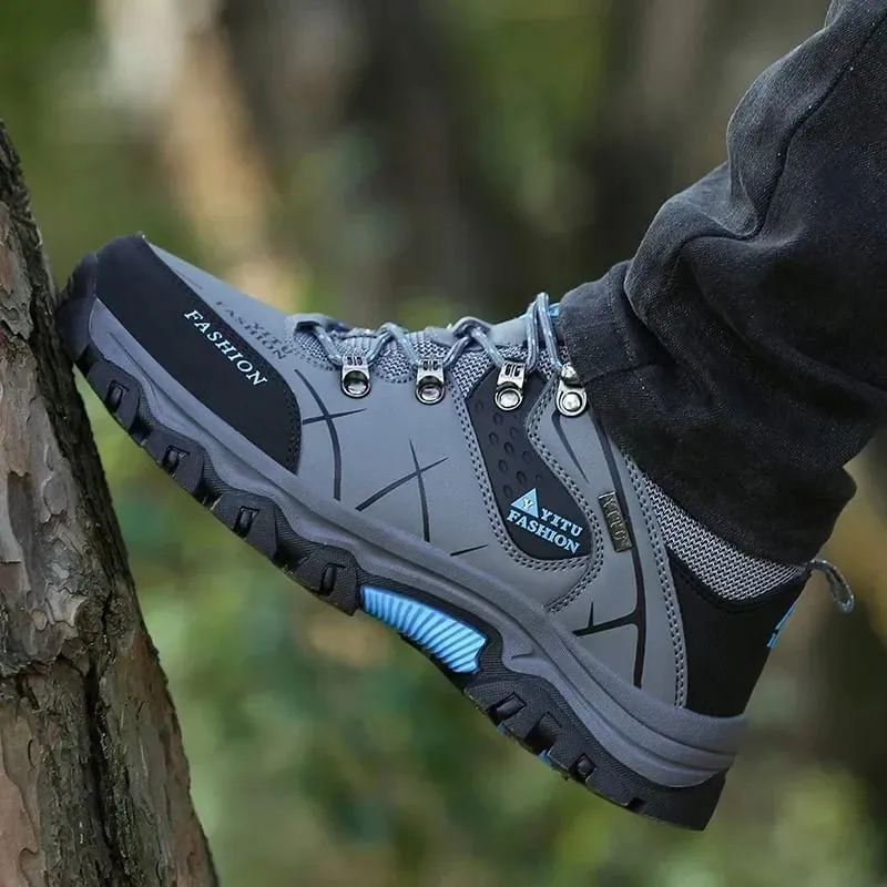 Sneakers Kulit Baharu Kasut Kasual Lelaki Bernafas Kasut Berjalan Selesa Tidak Licin Di Luar Ruangan Kasut Kembara Fesyen — image 3
