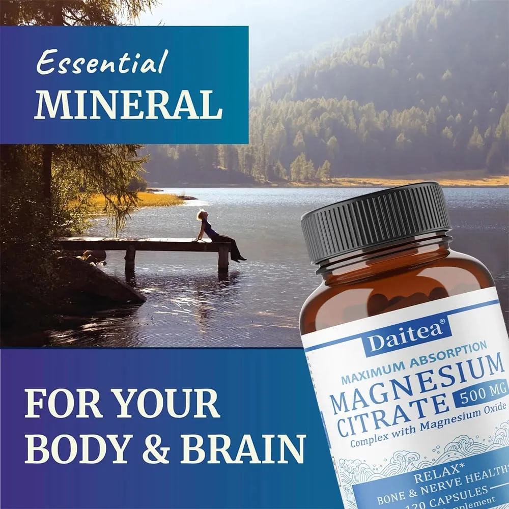 Sakin Rahatlama ve Sindirim Sağlığı Desteği için Magnezyum Sitrat Kompleksi 500 MG - Yüksek Emilimli Magnezyum Takviyesi — image 2