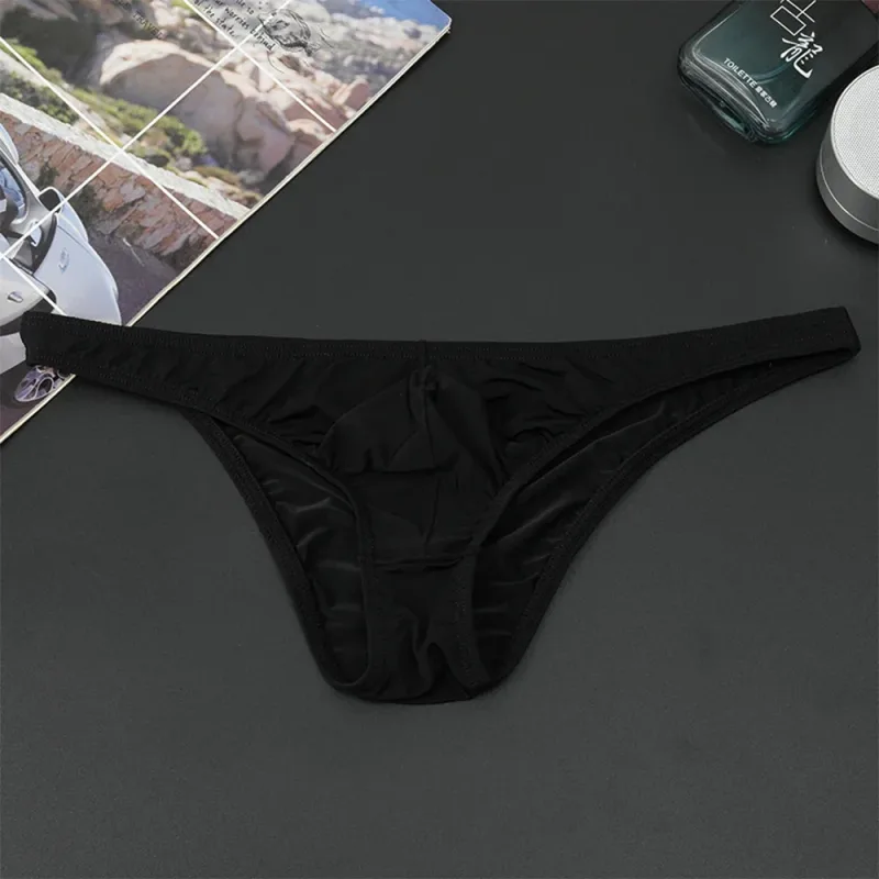 1PC Summer New Underwear Men's Ice Silk Briefs Ultra-thin Transparent Breathable Sexy Comfortable Low Waist Underpants for Men — image 11