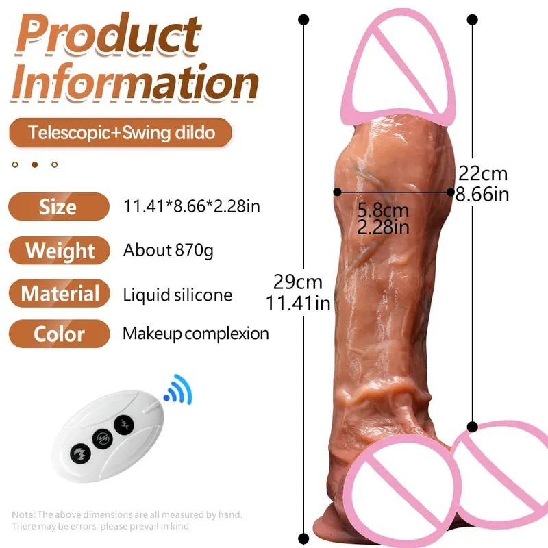 11,4in Penggetar Kontol Besar Tali Lesbian Pada Penggetar Dildo Pemanas Teleskopik Dildo USB Mainan Seks Nirkabel Dapat Diisi Daya USB untuk Wanita