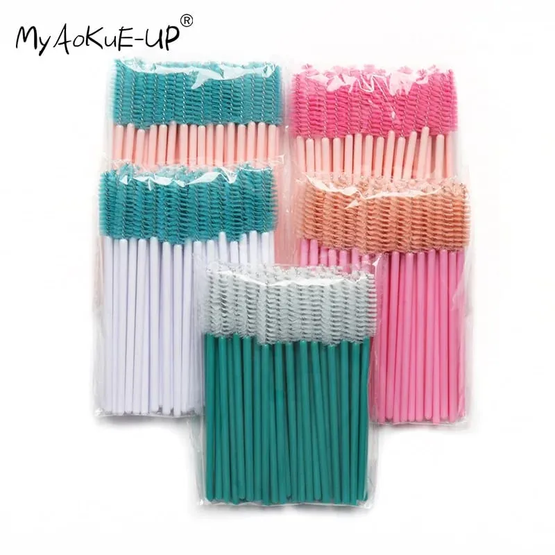Applicateur de Mascara jetable en Nylon, brosses à cils pour Extension de cils, outils de maquillage pour femmes, 50 pièces — image 1