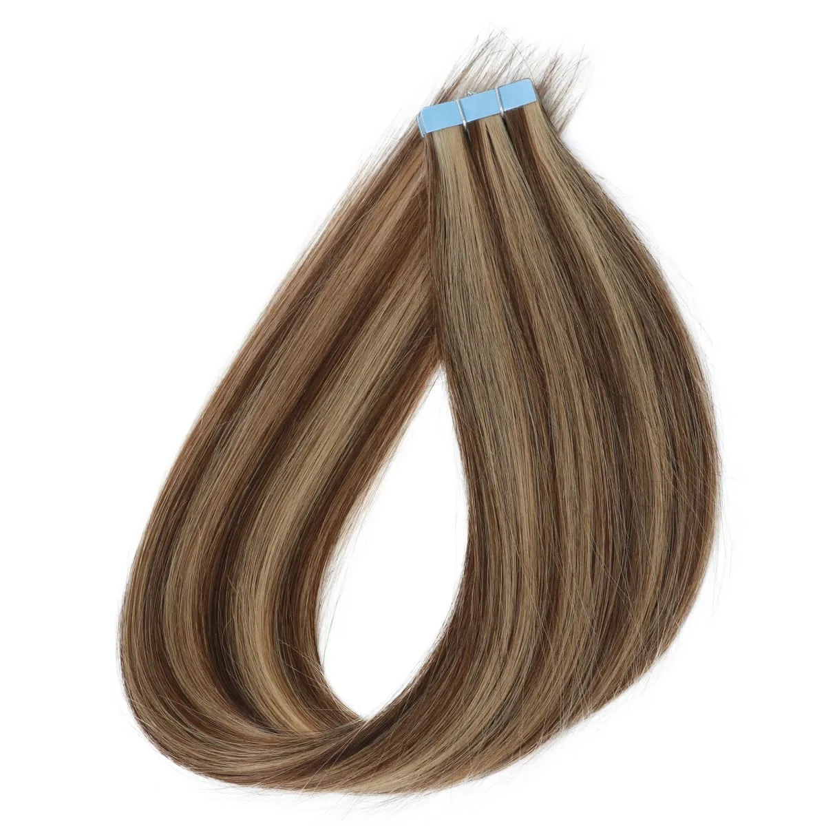 20 pièces/paquet de ruban adhésif dans les extensions de cheveux humains adaptés aux femmes avec du ruban adhésif invisible dans des cheveux raides sans couture pour le volume et la longueur — image 13