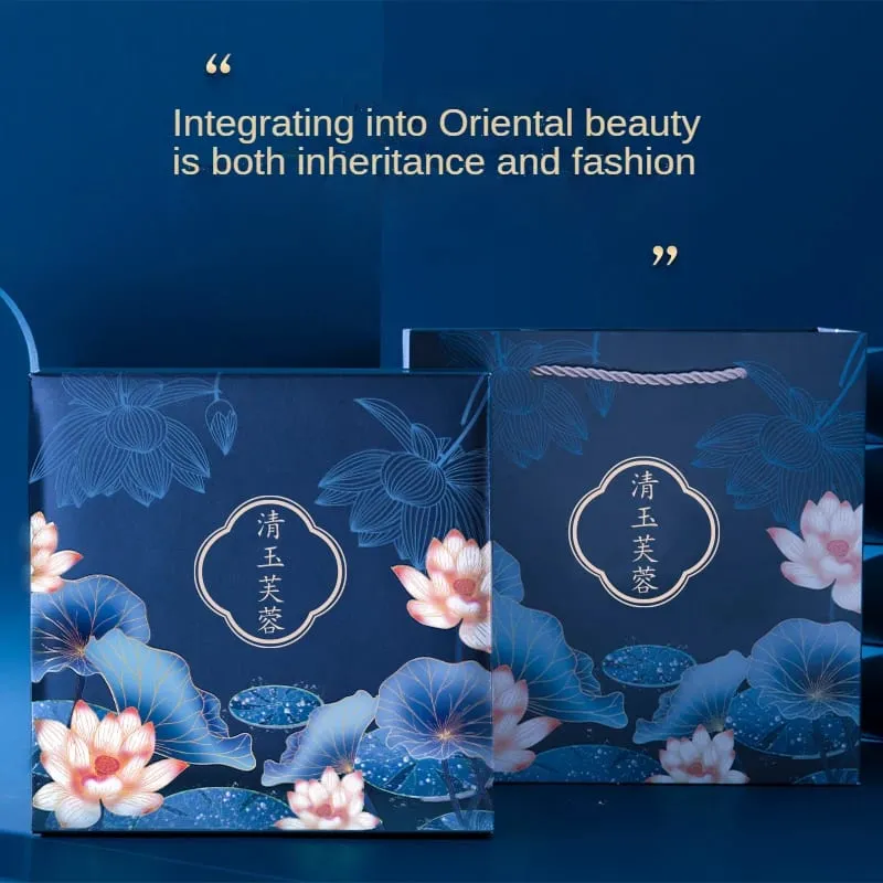 Coffret de maquillage en Jade Hibiscus de Style chinois, dix pièces, cadeau d'anniversaire, rouge à lèvres sculpté, ensemble de maquillage pour cosmétiques, 10 pièces/ensemble — image 6