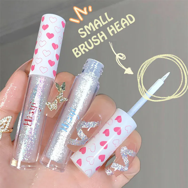 Liquid Eye Shadow Highlighter กันน้ำ Super Shiny Lasting Flakes Monochromatic Glitter Brighten Silkworm แต่งหน้า Maquillaje — image 2
