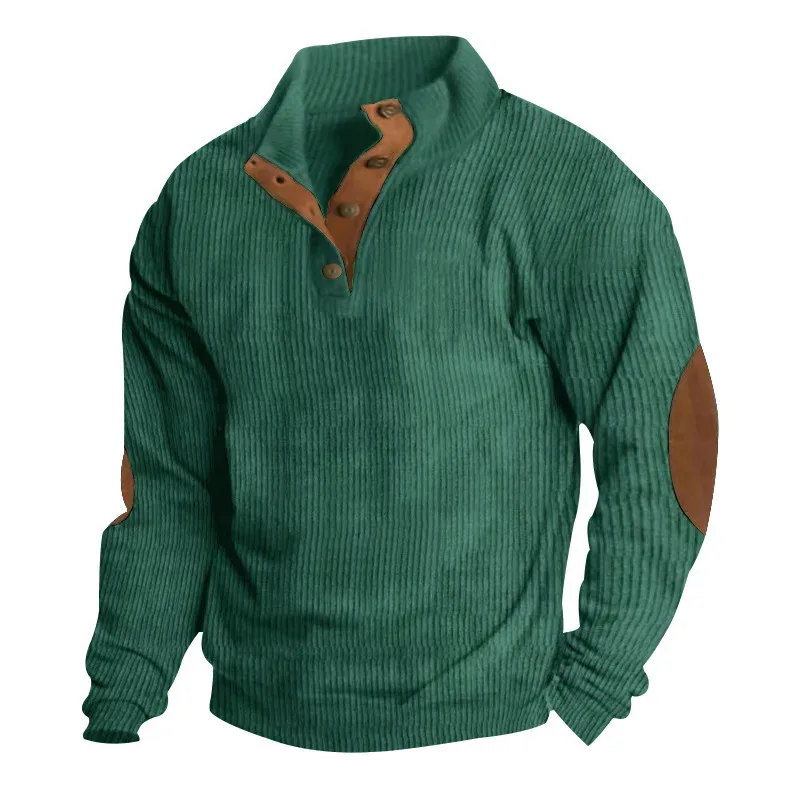 Męska bluza z długim rękawem Cargo American Splicing Patch Pullover Męska kurtka outdoorowa sztruksowa z długim rękawem — image 14
