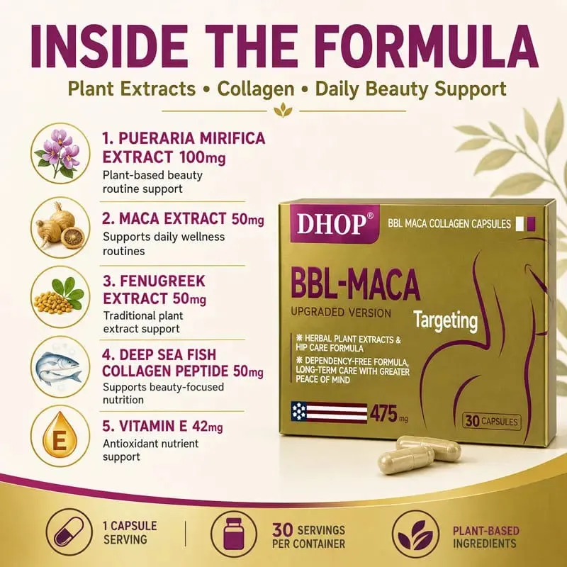 Plumpe baldekapsler med Pueraria Mirifica-ekstrakt Bukkehornekstrakt Maca-ekstrakt og E-vitamin 30 kapsler — image 5