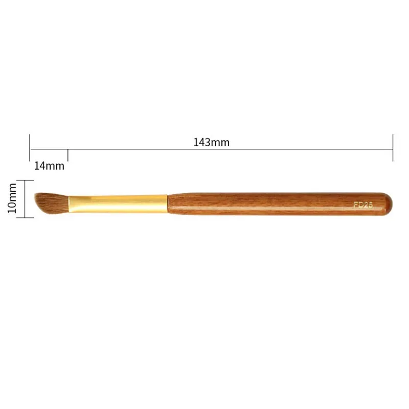 FD25 Kuas Highlighter Concealer Segitiga Rambut Musang Lembut Kuas Makeup Gagang Rosewood Afrika Kuas Makeup Kerajinan Tangan Pro — image 6