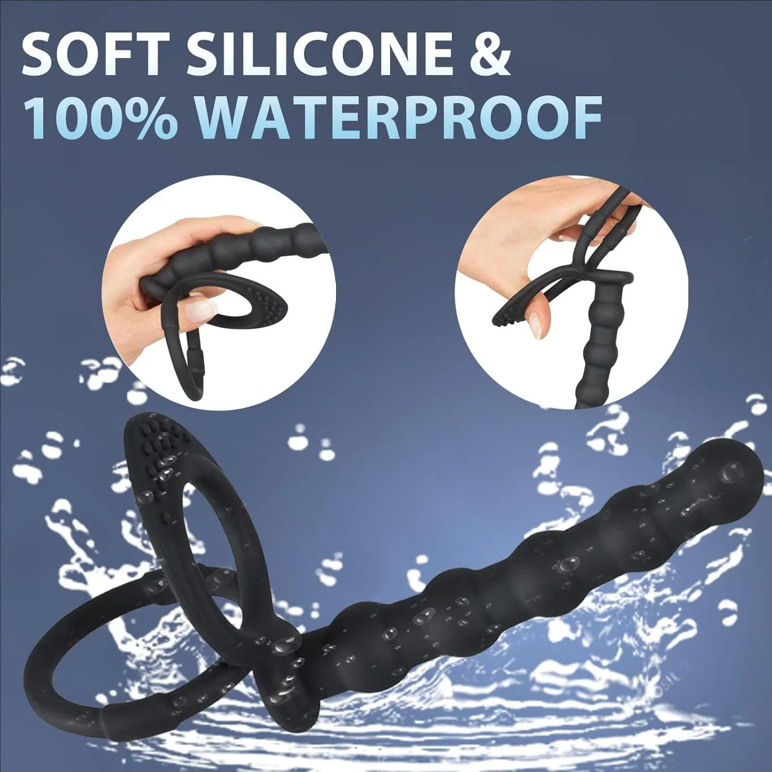 สอดใส่คู่Dildo Dual Stimulation Vibratorสำหรับคู่ลูกปัดG-SpotนวดCockแหวนของเล่นสำหรับผู้ใหญ่ — image 6