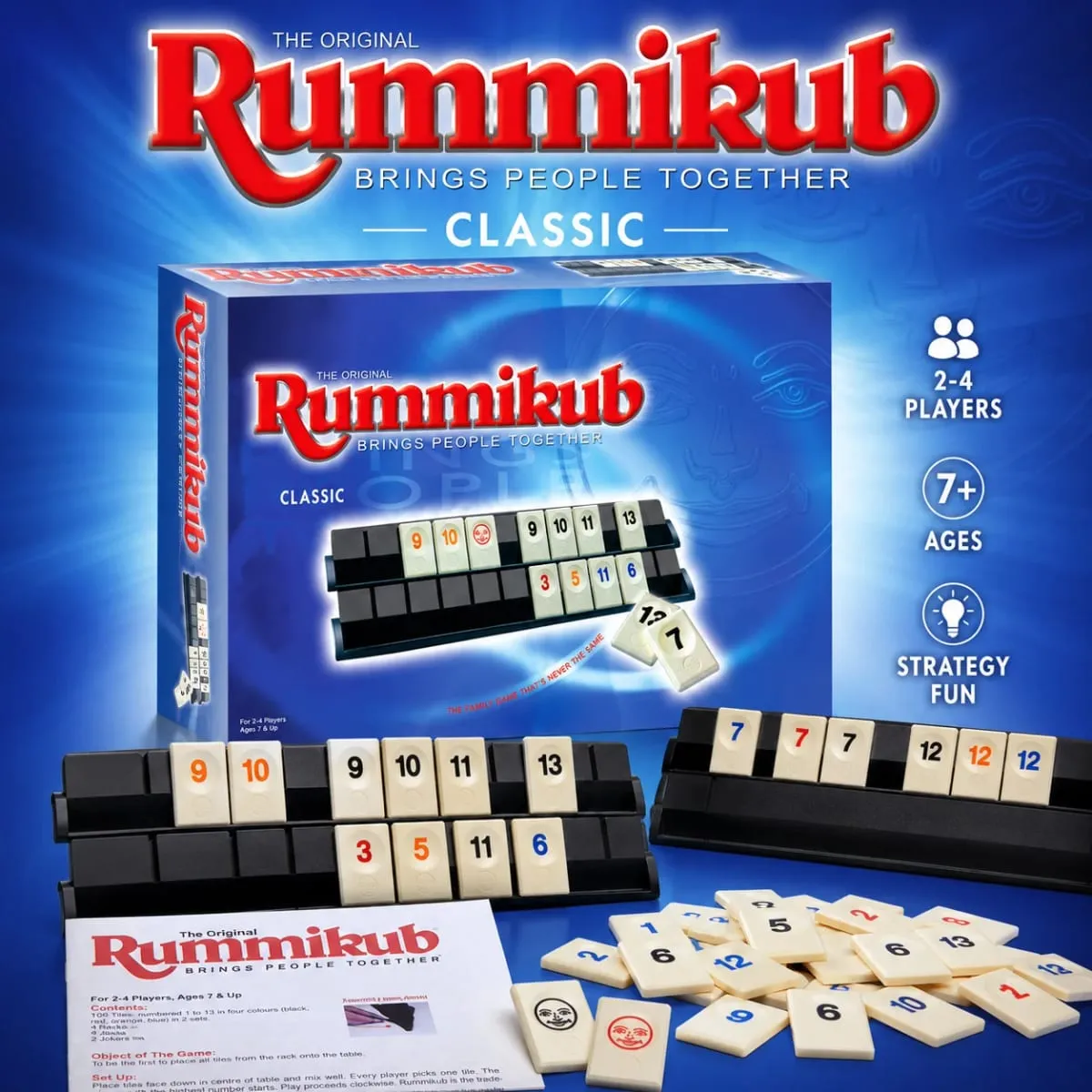Руммикуб классическая настольная игра со стратегией с цифрами и черными стойками для семейной вечеринки, для детей и взрослых, английская версия — image 2