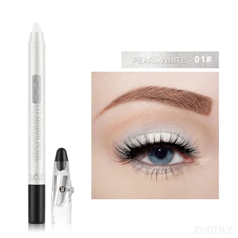 12 cores glitter caneta sombra de longa duração fosco sombra paleta brilhante iluminador prata roxo delineador lápis cosméticos — image 16