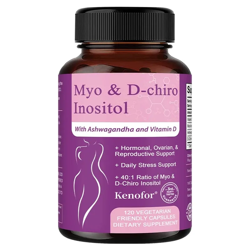Suplemen Inositol dengan Ashwagandha Meningkatkan Fungsi Ovari Otot Antioksidan Imbangan Gula Darah 120 Kapsul Sayuran