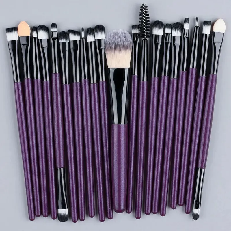 Sada 20ks štětců na make-up pro kosmetiku Foundation Blush Powder Eyeshadow Kabuki Blending Brush with Powder Puff Beauty Tools — image 12