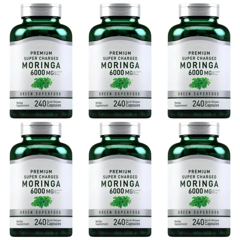 Moringa Oleifera-Ergänzungsmittel, 6000 mg konzentrierter Blattextrakt, unterstützt die allgemeine Gesundheit und das Wohlbefinden, gentechnikfrei, 240 Kapseln für Erwachsene