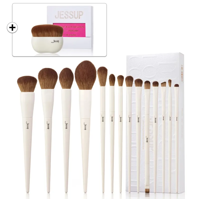 Jessup Trang Điểm 10-14Pc Bộ Cọ Trang Điểm Tổng Hợp Cọ Kem Nền Đường Viền Phấn Mắt Lót Pha Trộn Nổi Bật T329 — image 9