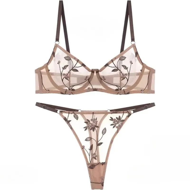 Reggiseno con ferretto ricamato in pizzo stile europeo minimizzatore busto grande supporto anti-cedimento comfort morbido lingerie S-XL — image 5