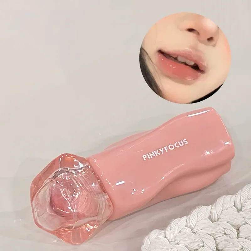Pinkyfocus Rossetto Specchio lucido Lucidalabbra Idratante Succoso Tinta per labbra nude Rossetto per trucco naturale quotidiano a lunga durata — image 11