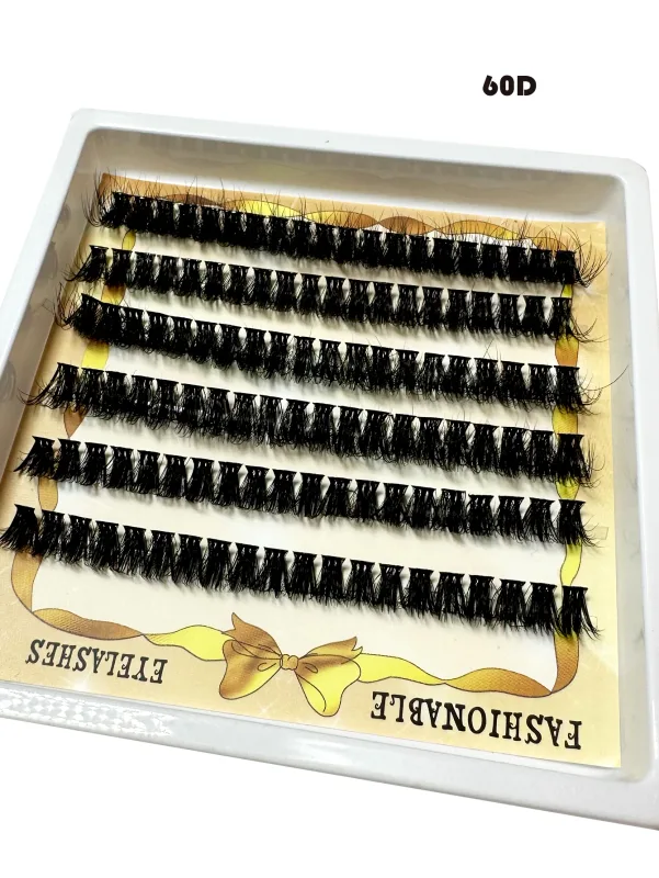 32 řad Fox Eye Manga Cluster Lashes Řasy Kočičí Eye Řasy Individuální řasy Přirozený vzhled DIY Prodloužení řas Objem Shluky řas — image 10