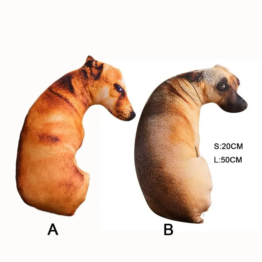 Cute 3D Lifelike Animal Throw Pillow Plush Creative Dog Pillow Soft Cushion Office — image 7