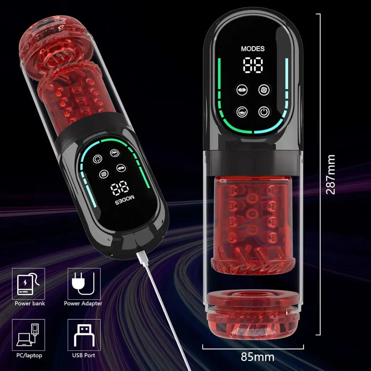 Controllo app wireless Stroker maschile - 8 modalità Simulazione leccata orale Potente funzione di spinta USB ricaricabile Mini dimensioni compatte — image 4