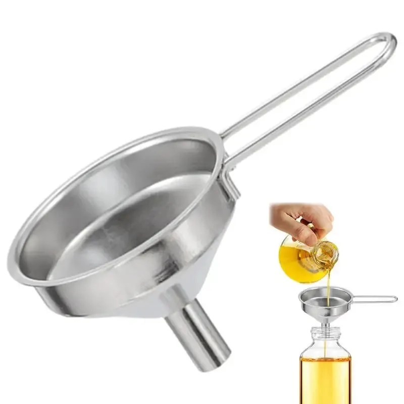 1PC Edelstahl Mini Trichter Küche Öl Flüssigkeit Trichter Mit Stabilem Griff Breiten Mund Trichter Für Konserven Küche Werkzeuge — image 2