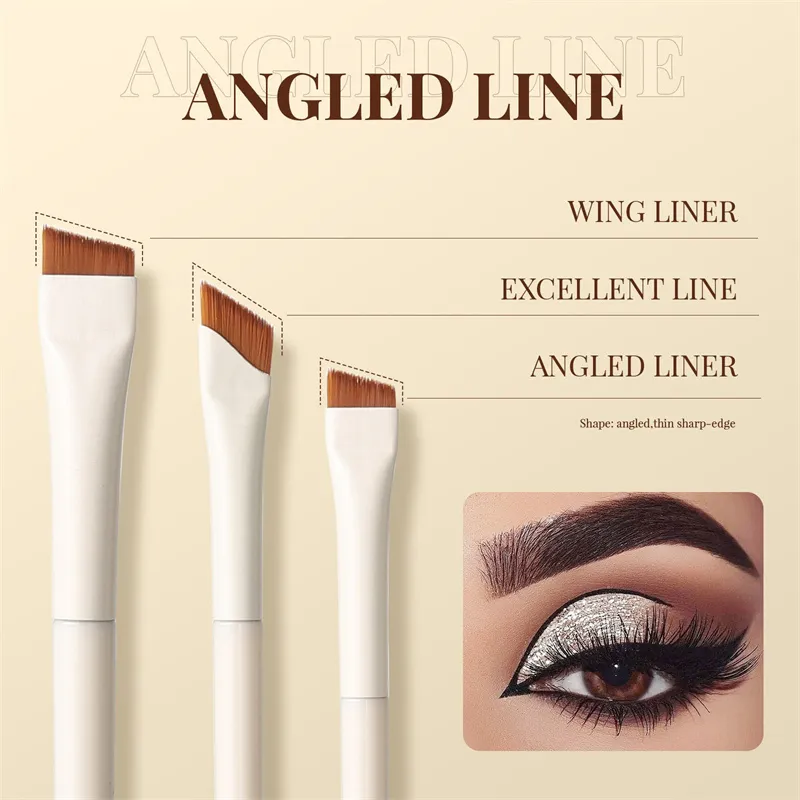 1/3/7/9-teiliges weißes Upgrade-Blade-Eyeliner-Pinsel-Augen-Make-up-Pinsel-Set, ultradünn, feiner Winkel, flacher Augenbrauen-Pinsel für präzise Details — image 3