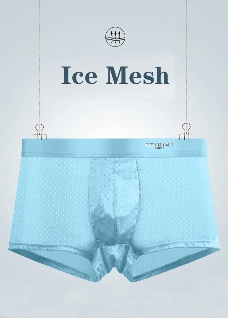 5 stuks heren boxershorts ijszijde ondergoed grote maten onderbroeken koel ademend sexy slank slipje mesh lingerie groothandel veel 3256809239733736 — image 1