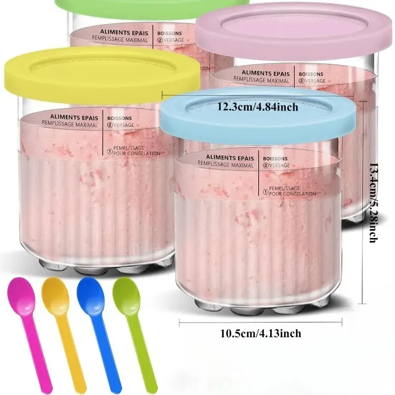 1pc/4pcs Creami Pint Container Compatible with Ninja Creami NC301/500/501/700/701 Replace Part for Ninja Swirl Ice Cream Maker — image 15