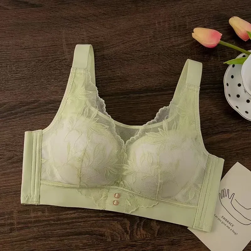 Tenká podprsenka Push-up s tenkým CD podprsenka Plus velikosti Sexy krajka Bezdrátová měkká podpora Proti povisnutí Nastavitelná spodní prádlo podprsenka pro ženy — image 10
