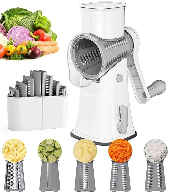 5-in-1-Rotationskäsereibe, Schredder, Küche, Mandoline, Gemüse, Julienne-Schneider, Waffelschneider, Nusshacker, JT247 — image 1