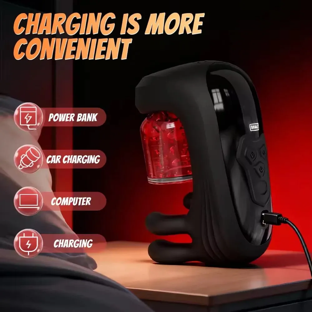 ชายไฟฟ้าPenis Stimulator Massagerเทรนเนอร์ 9 โหมดการสั่นสะเทือนการหมุนUSBสำเร็จความใคร่คัพอุปกรณ์สำหรับผู้ใหญ่เพศของเล่นสำหรับผู้ชาย — image 4