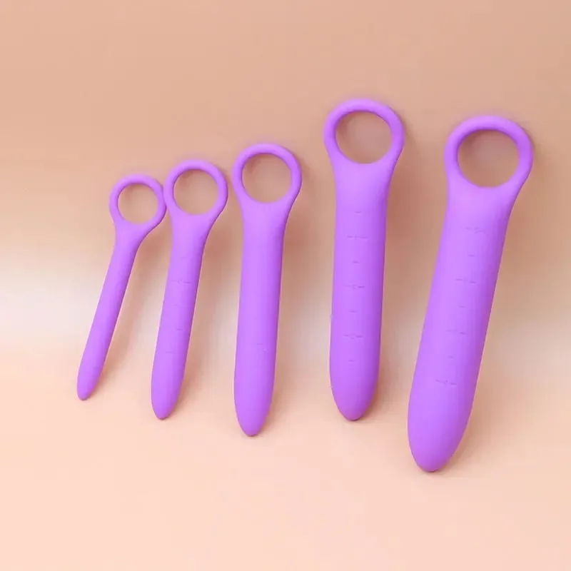 5 unids/set tapones anales de silicona suave con escala estimulador Anal para principiantes entrenador juguete de juego sexual corte trasero tapón Anal para coqueteo femenino