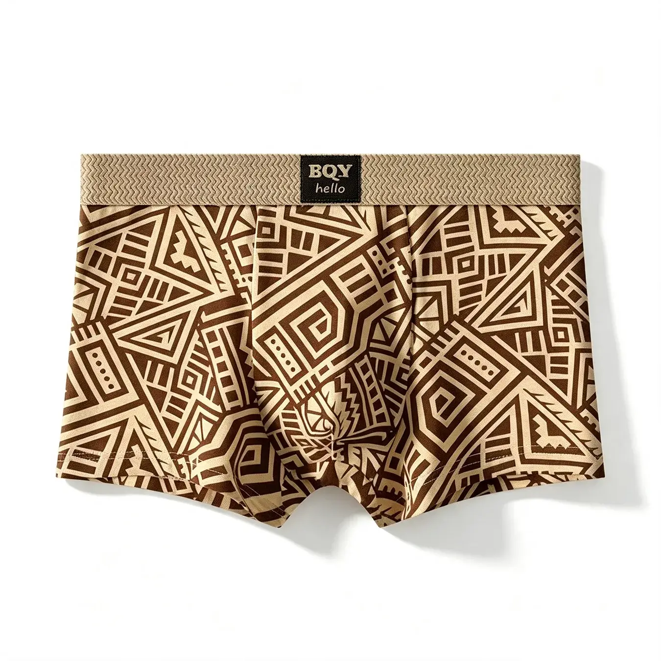 Roupa interior confortável respirável masculina estilo americano personalizado boxer shorts impresso na moda étnica retro quadrado underpant — image 3
