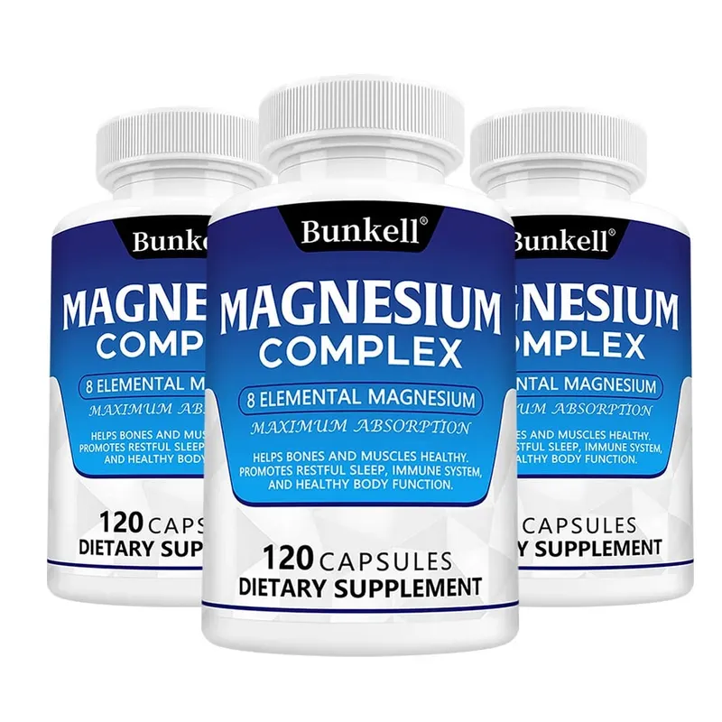 Magnesium Complex Supplement 8 Elemental 1000mg - para sa Bones Muscle Recovery Energy Vegan Non-GMO 120 Capsules — image 11